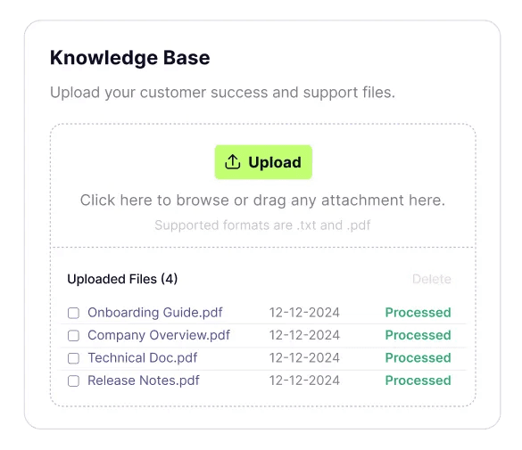 Instant knowledge base ingestion